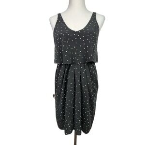 Aritzia Babaton 100% Silk Polka Dots Layered Women's Black Sleeveless Dress